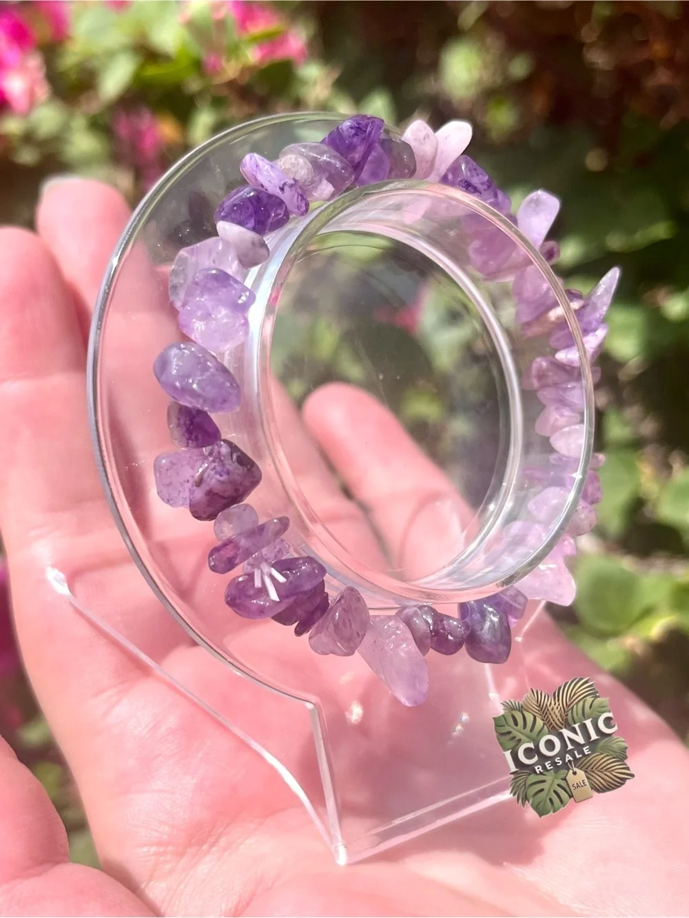 Amethyst Chip Stretch Bracelet NWOT